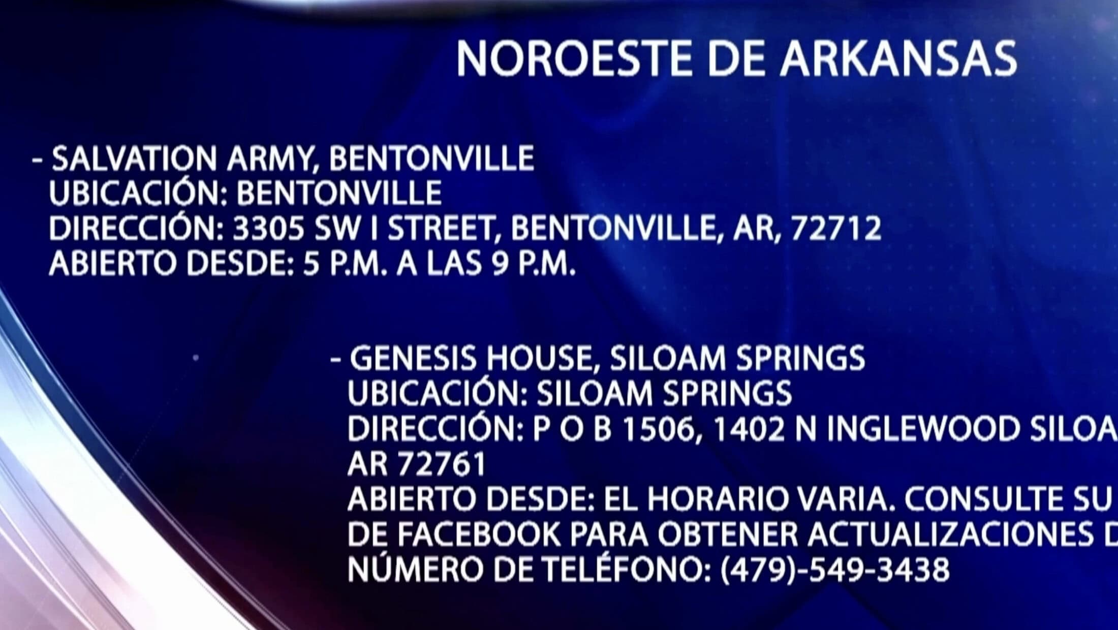 Los centros de enfriamiento en el NWA y River Valley - Telemundo Arkansas